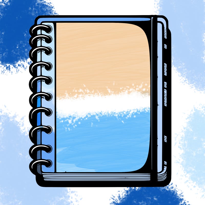 blank, realistic notebook