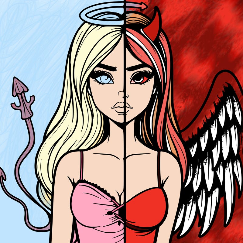 devil vs angel realistic girl