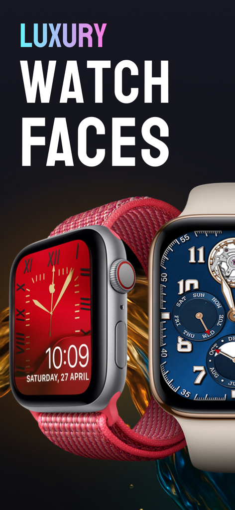 Prime Watch Faces Gallery - 赤と青のデザインのApple Watch用プレミアム高級ウォッチフェイス