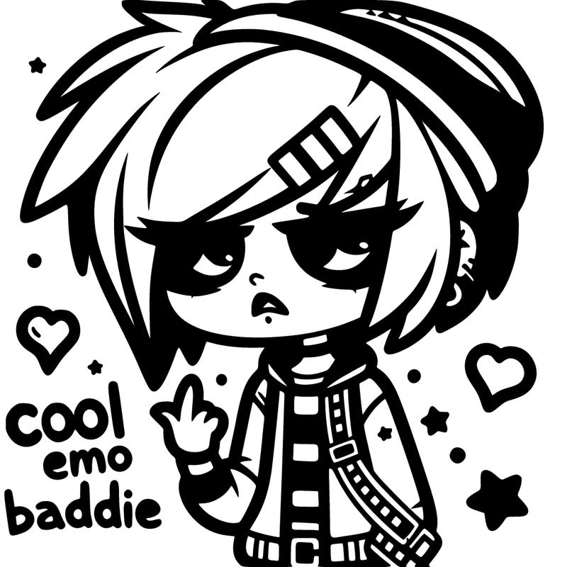 cool emo girl baddie