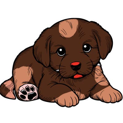 a cute realistic puppy