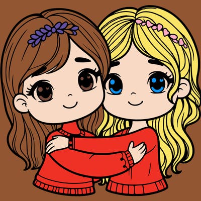 2 girls hugging