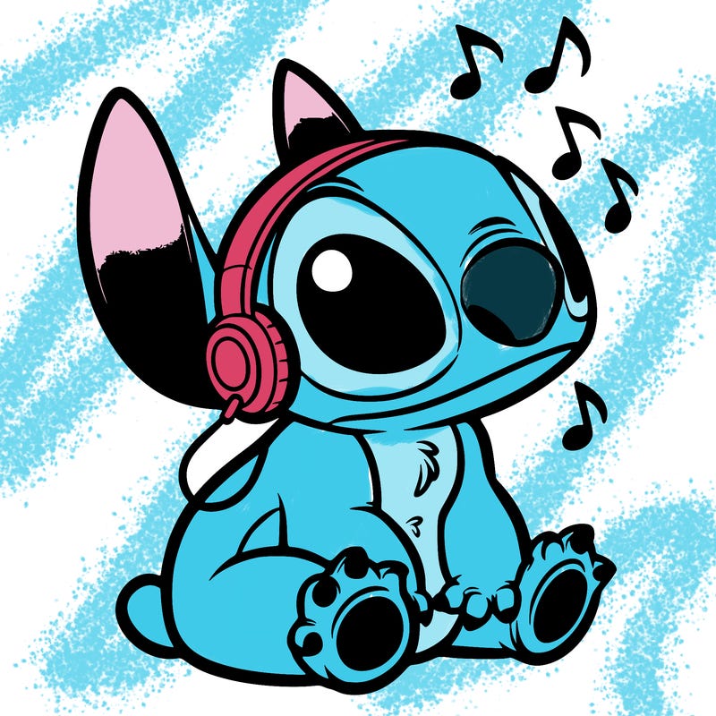 stitch listening to music