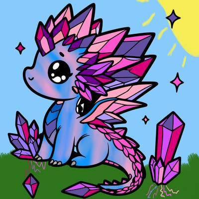 little cute crystal dragon