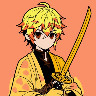 anime boy with sword