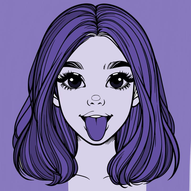 realistic girl with her tongue out