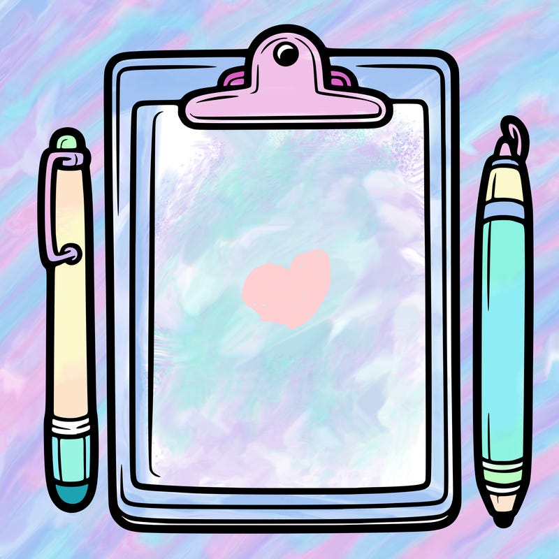 blank clip board with pen