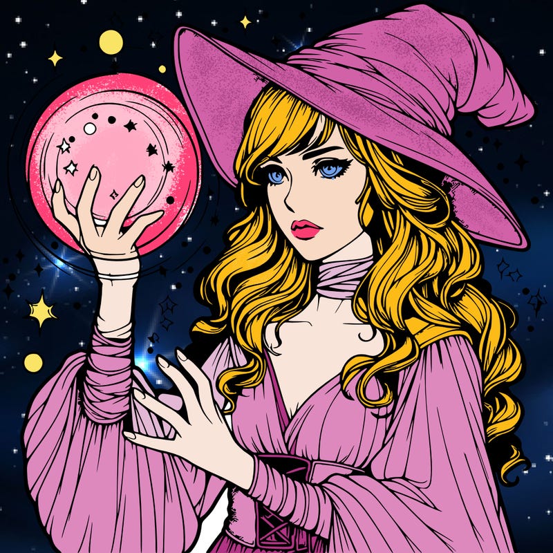 realistic women sorcerer using magic