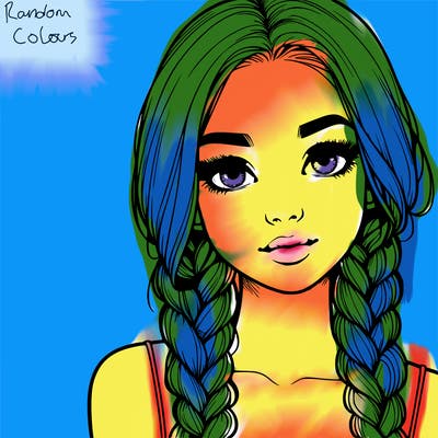 realistic girl with braids