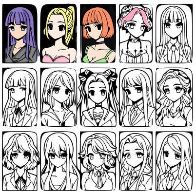 girls that look diffrent anime