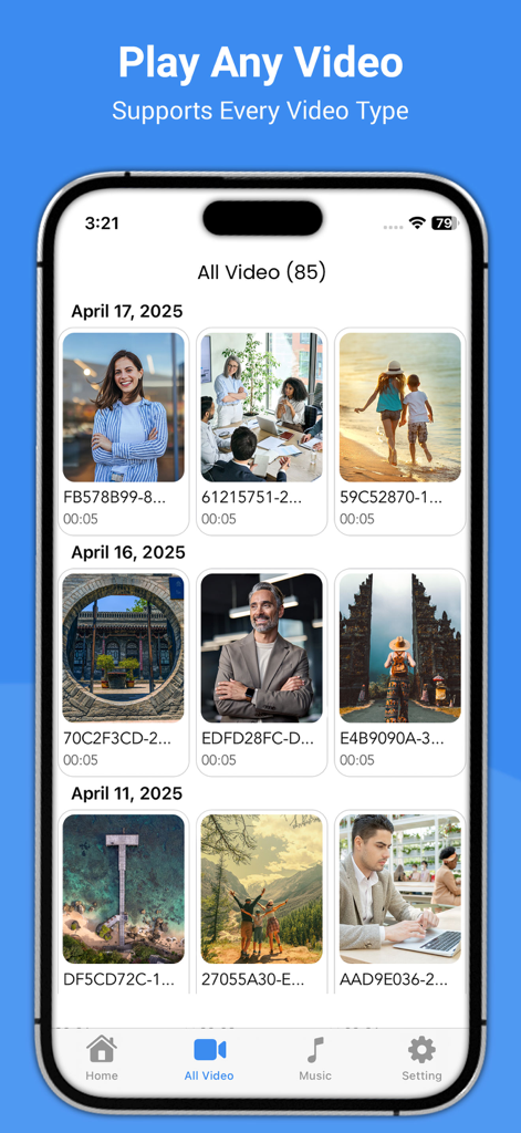 MX Video Player – All in One - MX Video Player interface displaying a collection of videos organized by date