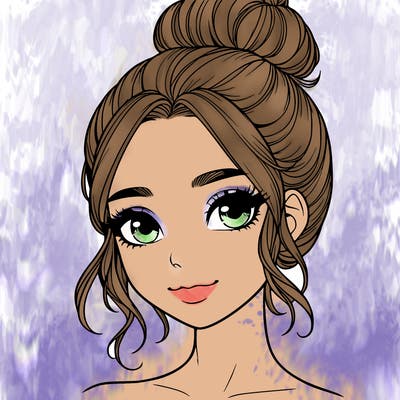 realistic pretty girl with hair in bun