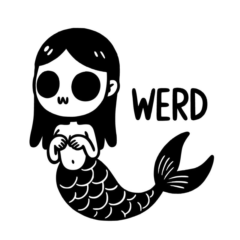 weird black mermaid