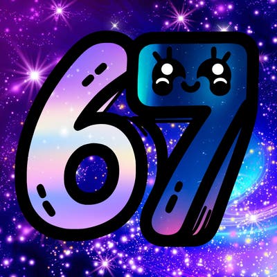 the numbers 67