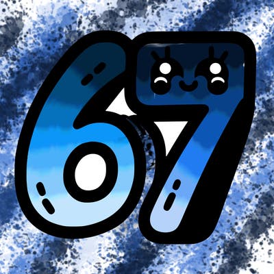 the numbers 67