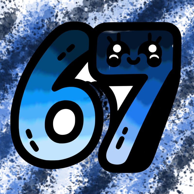 the numbers 67