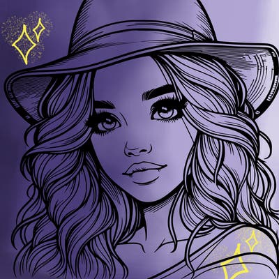 realistic girl with hat