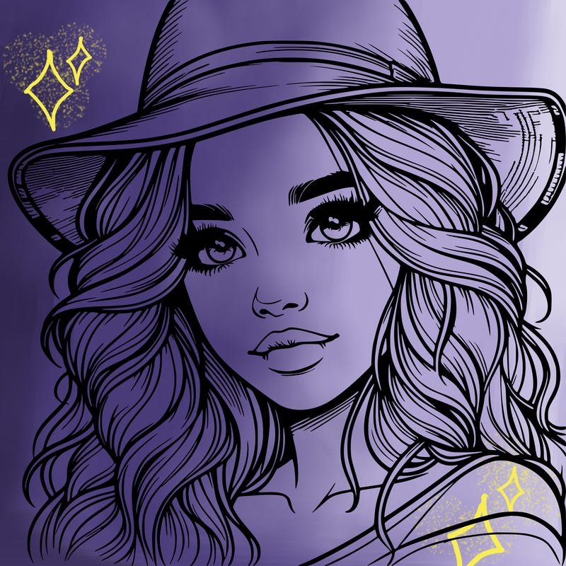 realistic girl with hat