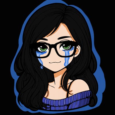 realistic girl with glasses