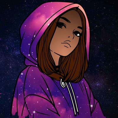 a realistic girl in a hoodie