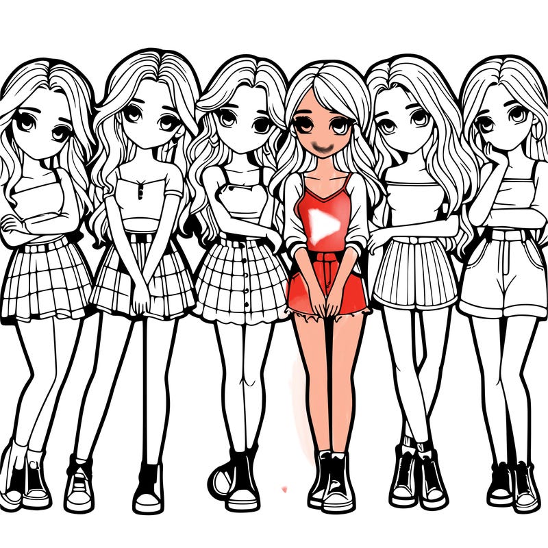 a group of girls realistic