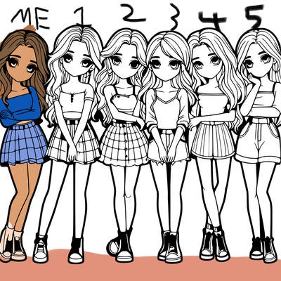 a group of girls realistic