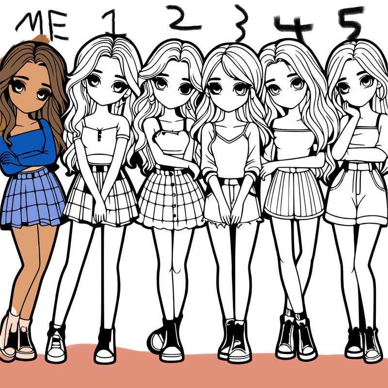 a group of girls realistic