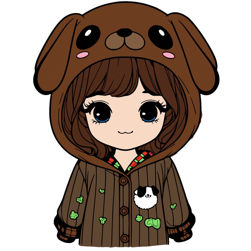 realistic girl in dog pjs