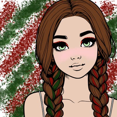 realistic girl with braids