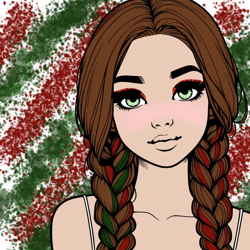 realistic girl with braids