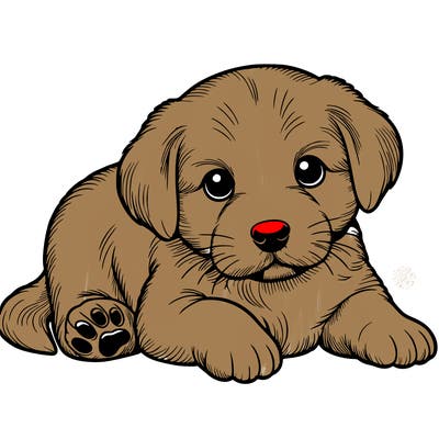 a cute realistic puppy