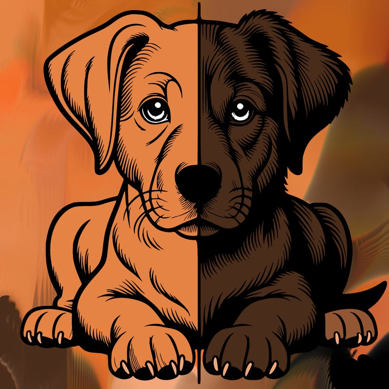 realistic dog split picture