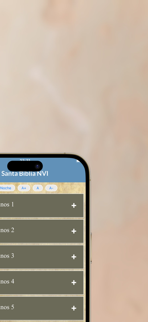 Santa Biblia NVI - Interfaz de la aplicación Santa Biblia NVI mostrando la lista de capítulos de Romanos y controles de lectura