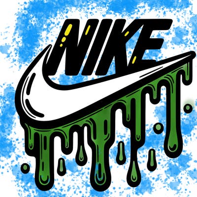dripping nike logo