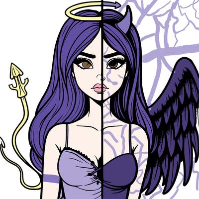 devil vs angel realistic girl