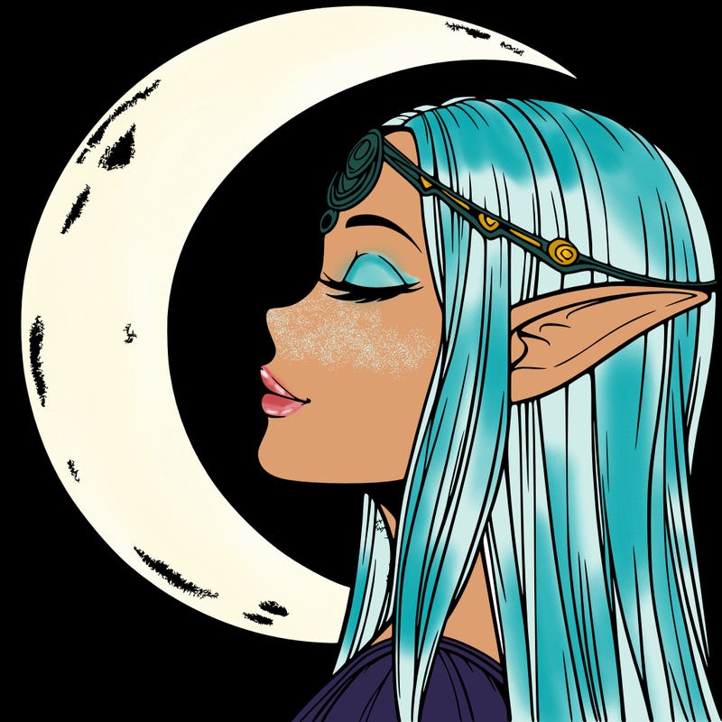 a realistic moon elf