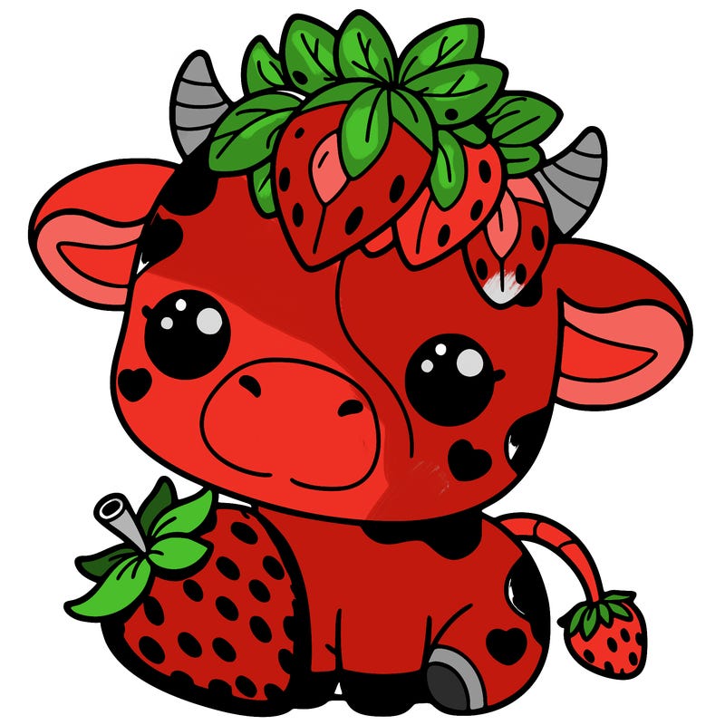 cute strawberry cow