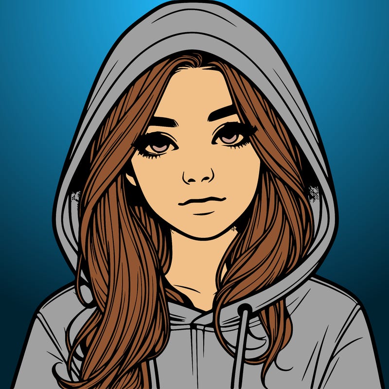 realistic girl with a hoodie