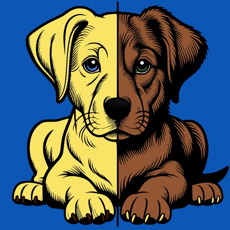 realistic dog split picture