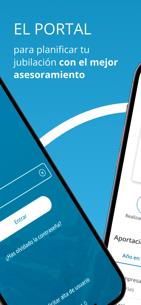 Pantalla de inicio de sesión del portal de planificación de jubilación de VidaCaixa Aporta plus