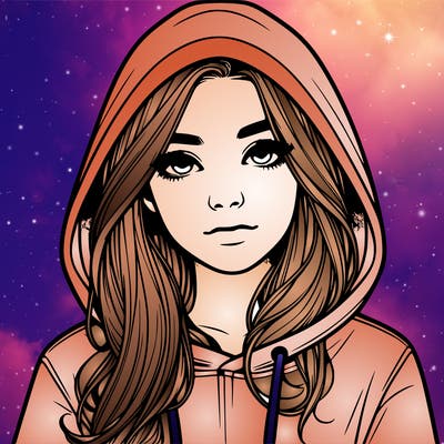 realistic girl with a hoodie
