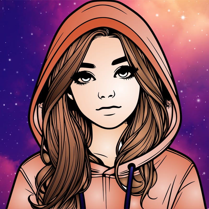 realistic girl with a hoodie