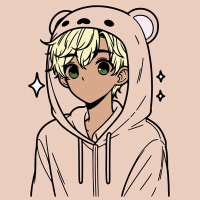 a 17 year old boy in a cute animal hoodie
