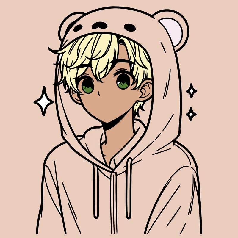 a 17 year old boy in a cute animal hoodie