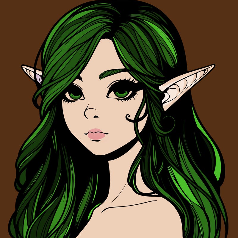 elf girl realistic dark fantasy