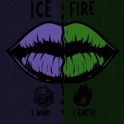 realistic lip split in fourth . 1 fourth ice 1 fire 1wind 1 earth