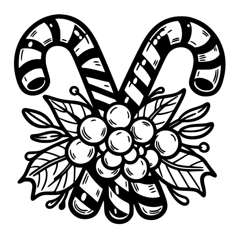 candy canes tided together with mistletoe