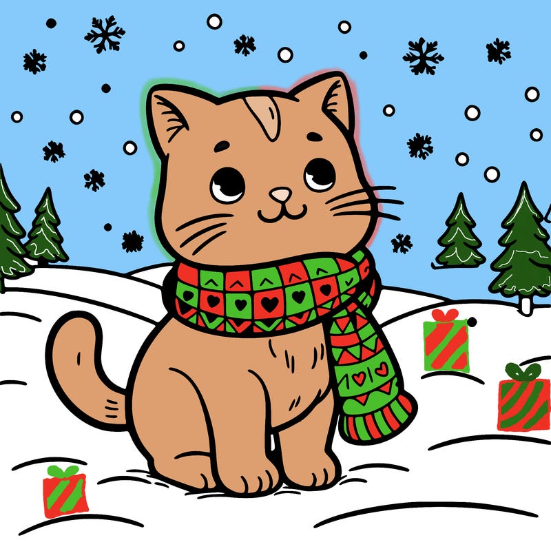 cat in the snow