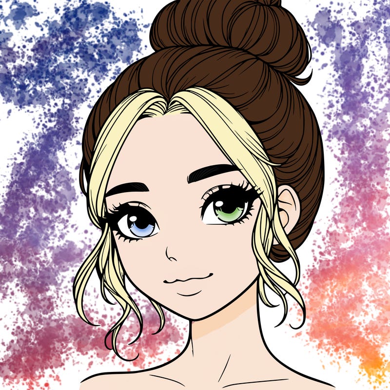 realistic pretty girl with hair in bun
