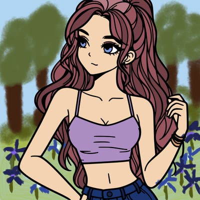 girl in crop top